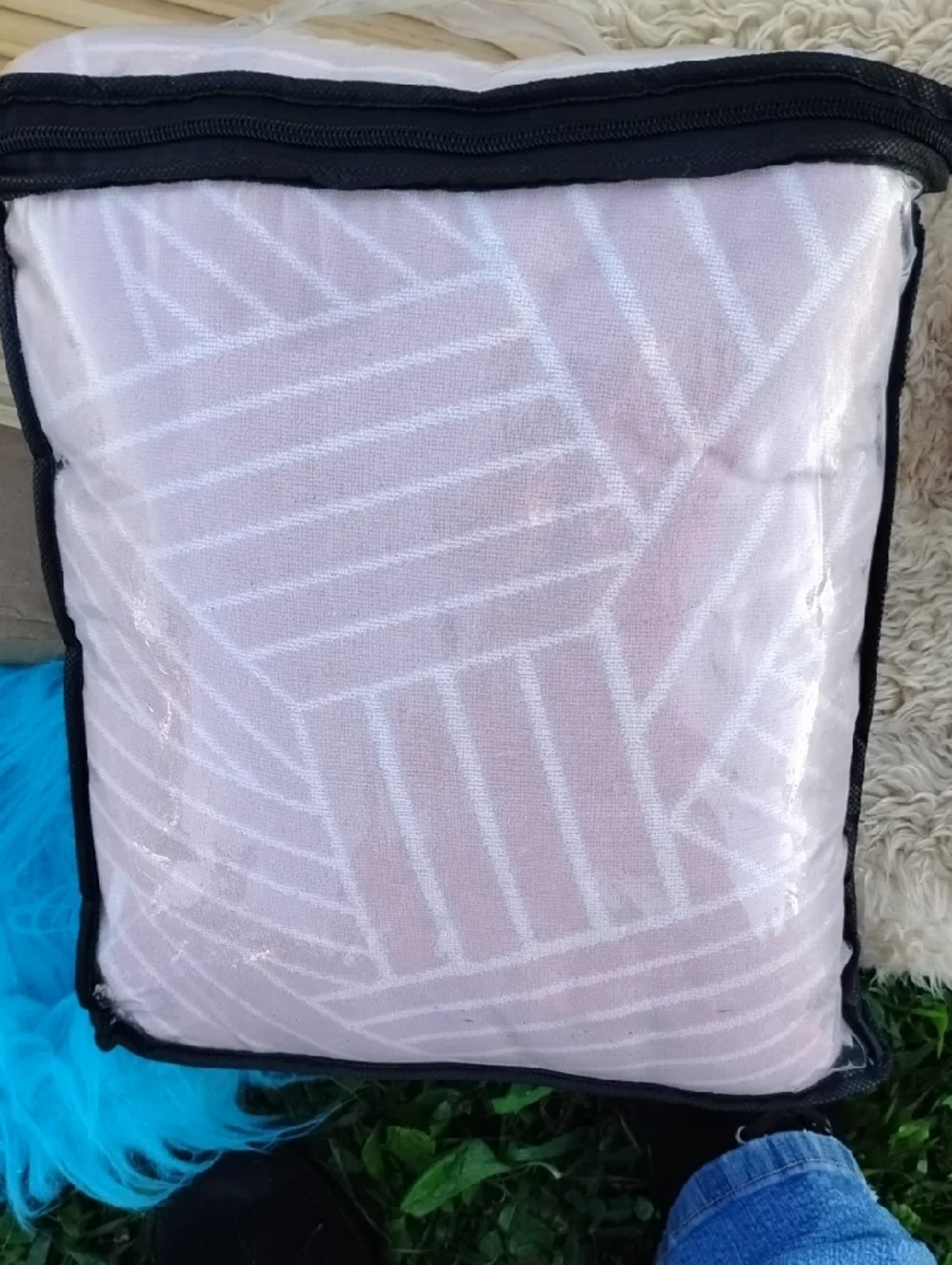 Brand New Sofa Cover - Pink N White Striped Design
